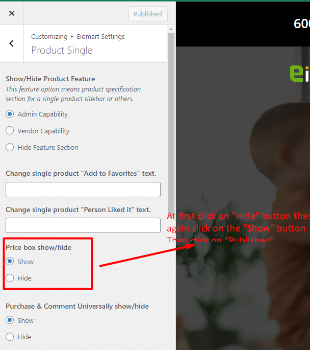 Eidmart price box or purchase button disappear